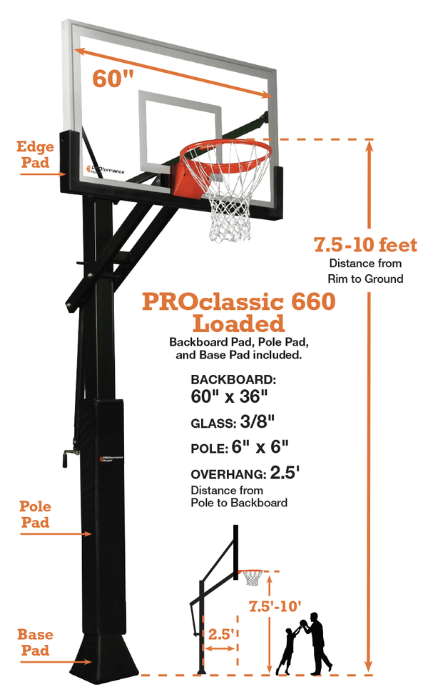 PROclassic 660 Loaded Basketball Hoop | 60 Inch Backboard - River City Play Systems